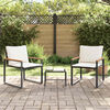 vidaXL Meubelsets met kussen 3 pcs Zwart en Cream Wit Rattan