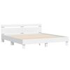 vidaXL Bedframe met hoofdeinde en LED wit 180x200 cm