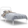vidaXL Bedframe met hoofdbord metaal wit 90x200 cm