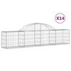 vidaXL Schanskorven 14 st gewelfd 200x30x40/60 cm gegalvaniseerd ijzer