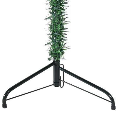 vidaXL Kunstkerstboom half met standaard smal 180 cm groen