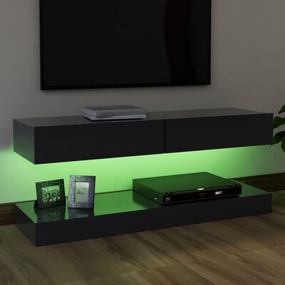 vidaXL Tv-meubel met LED-verlichting 120x35 cm grijs
