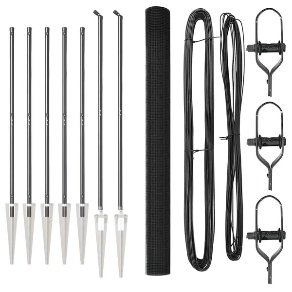 vidaXL Afrasteringspaal Grijs 10 x 1,5 m (16 x 16 mm gaas)