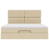 vidaXL Ottoman bed met matras 160x200cm stof cr&egrave;mekleurig