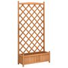 vidaXL Plantenbak met latwerk 90x35x180 cm massief vurenhout bruin