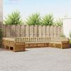 vidaXL Sofa-Sets 7 pcs Natuurlijk en Beige Massief Acaciahout