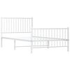 vidaXL Bedframe met hoofd- en voeteneinde metaal wit 100x200 cm