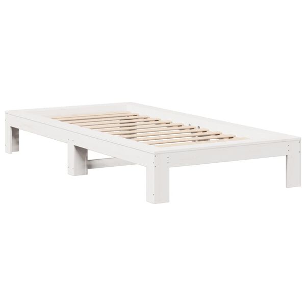 vidaXL Bedframe zonder matras massief grenenhout wit 90x190 cm