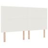 vidaXL Boxspring bed Cr&egrave;me en Wit 203 x 180 x 128 cm Katoenen stof