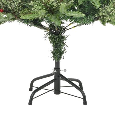 vidaXL Kerstboom met LED en dennenappels 150 cm PVC en PE groen