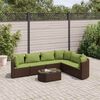 vidaXL 7-delige Loungeset met kussens poly rattan bruin