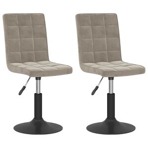 vidaXL Eetkamerstoelen draaibaar 2 st fluweel lichtgrijs