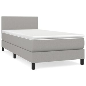 vidaXL Boxspring met matras stof lichtgrijs 80x200 cm