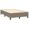 vidaXL Boxspring met matras en LED stof taupe 120x200 cm
