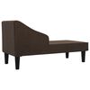 vidaXL Chaise longue met bolster stof donkerbruin