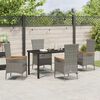 vidaXL Tuin eettafelset met kussen 5 pcs Grijs Gepoedercoat staal