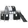 vidaXL Bunkbed voor kinderen met gordijnen Zwart 90 x 200 cm Metaal