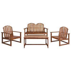 vidaXL 4-delige Loungeset massief acaciahout