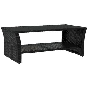 vidaXL Salontafel 100x50x40 cm poly rattan zwart