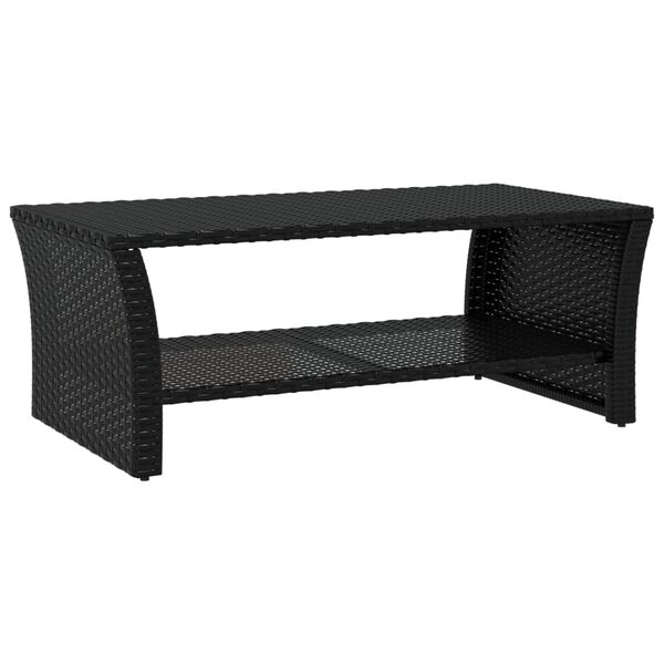 vidaXL Salontafel 100x50x40 cm poly rattan zwart