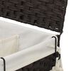 vidaXL Wasmand op wielen 60x35x60,5 cm rattan donkerbruin