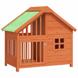 vidaXL Hondenhok 96x60,5x87 cm massief grenenhout bruin
