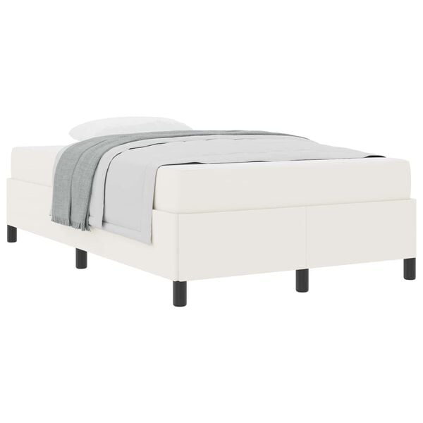 vidaXL Bedframe met matras Cr&egrave;me 120 x 200 cm Stof