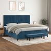 vidaXL Boxspring met matras fluweel donkerblauw 200x200 cm