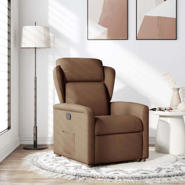 vidaXL Fauteuil verstelbaar stof bruin