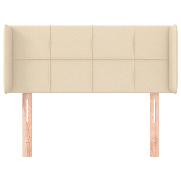 vidaXL Hoofdbord met randen 93x16x78/88 cm stof cr&egrave;mekleurig
