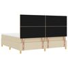 vidaXL LED Box Spring Bed met matras Cr&egrave;me 200 x 200 cm Stof