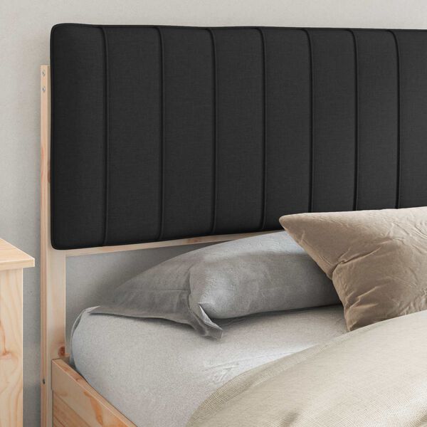 vidaXL Bedframe met Gevoerd Hoofdgedeelte Zwart 200 x 200 cm