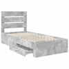 vidaXL Bedframe Beton Grijs en Zilver 70 x 190 cm Bewerkt hout