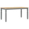 vidaXL Eettafel Corona 160x80x75 cm massief grenenhout grijs