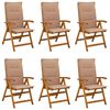 vidaXL Recliner Tuinstoelen 6 st Naturel Massief Acaciahout