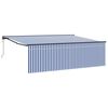 vidaXL Uitschuifbare luifel Blauw en Wit 400 &times; 300 cm