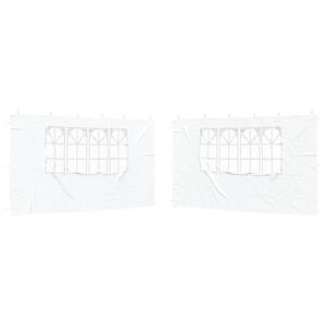 vidaXL Party Tent Zijwand 2 st 400 x 195 cm Wit PE en staal