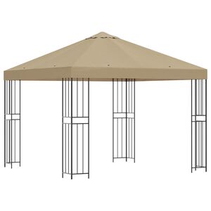 vidaXL Prieel 3 x 3 m Beige Polyester en staal 190 gsm