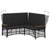 vidaXL Tuin Ligbank Set Zwart 164 x 164 x 112 cm poly rattan