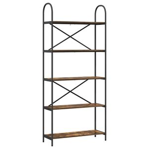 vidaXL Boekenkast Gerookt eiken 80 x 30 x 183 cm Bewerkt hout