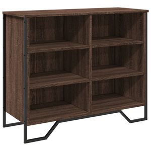 vidaXL Dressoir 91x35,5x74,5 cm bewerkt hout bruin eikenkleur