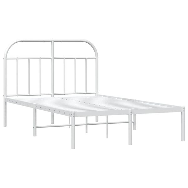 vidaXL Bedframe met hoofdbord metaal wit 120x190 cm