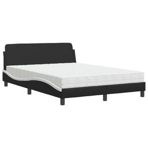 vidaXL Bed met matras "Dover" kunstleer zwart en wit 120x200 cm