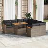 vidaXL 9-delige Loungeset met kussens poly rattan acacia grijs