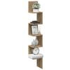 vidaXL Hoekwandschap 20x20x127,5 cm bewerkt hout artisanaal eiken