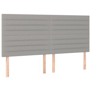 vidaXL Hoofdbord lichtgrijs 200x5x118/128 cm stof