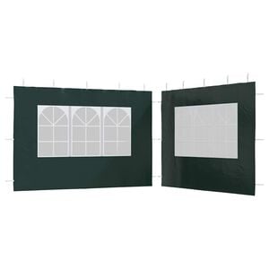 vidaXL Tentwanden met raam PE groen 2 st