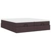 vidaXL Ottoman bed met matrassen 200x200cm stof donkerbruin