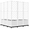 vidaXL Plantenbak met latwerk 120x120x136 cm polypropeen wit