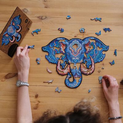 UNIDRAGON Puzzel Eternal Elephant 700 stukjes king size 62x47 cm hout